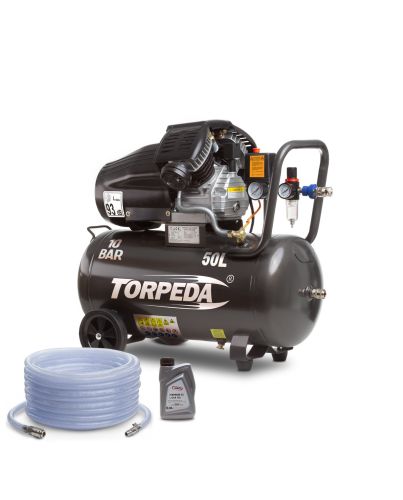 Kompresor TORPEDA 2,2 kW + 20 metrowy wąż pneumatyczny i olej