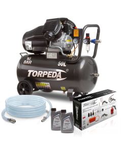 Zestaw kompresor TORPEDA 2,2 kW 50 litrów + akcesoria 20 el.